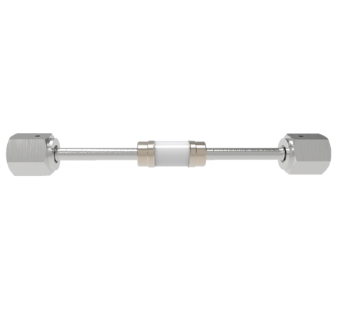 13kV Ceramic Vacuum Break, Electrical Isolator, 0.25 Inch Insulator ID, Rated From -200°C to 450°C, 1/4 VCR Fitting Break