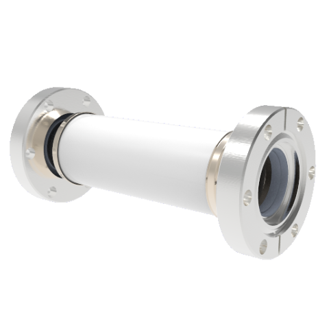65kV Ceramic Vacuum Break, Electrical Isolator, 1.3 Inch Insulator ID Cryogenic Rated -269°C to 450°C Break on CF2.75 Conflat Flanges