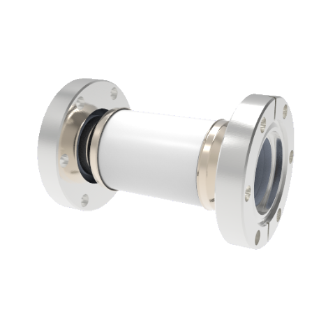 35kV Ceramic Vacuum Break, Electrical Isolator, 1.3 Inch Insulator ID Cryogenic Rated -269°C to 450°C Break on CF2.75 Conflat Flanges