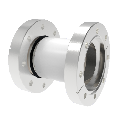 40kV Ceramic Vacuum Break, Electrical Isolator, 2.0 Inch Insulator ID, Rated From -55°C to 450°C, Break on CF4.50 Conflat Flanges