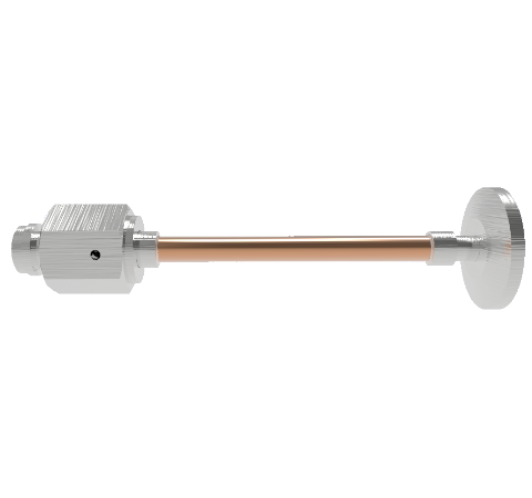 0.250 Inch Diameter, 4.0 Inch Long, Copper Pinch Off Tube, KF16 Flange and 1/4 VCR Female Fitting