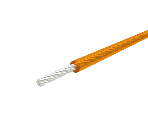 Single Conductor, Kapton Insulated Wire, 28 AWG Silver Plated Copper, 600V, 10 AMP, 96 Inch