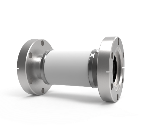 35kV Ceramic Vacuum Break, Electrical Isolator, 1.3 Inch Insulator ID, Rated from -55°C to 450°C, Break on CF2.75 Conflat Flanges