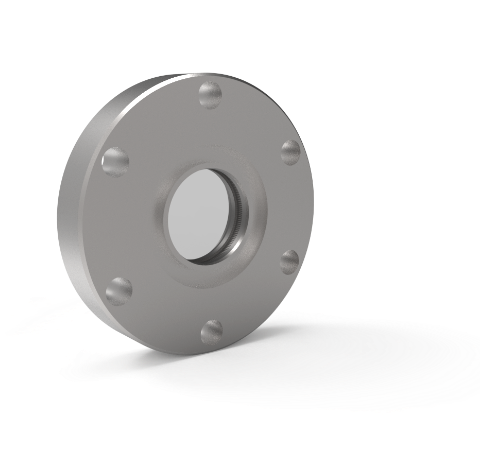 0.90 Inch View Diameter CaF2 UV Grade Window in a 304 Stn. Stl. 2.75 CF Flange