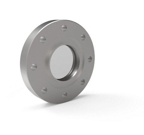 1.88 Inch View Diameter CaF2 157nm VUV Grade Window in a 316 Stn. Stl. 4.50 CF Flange