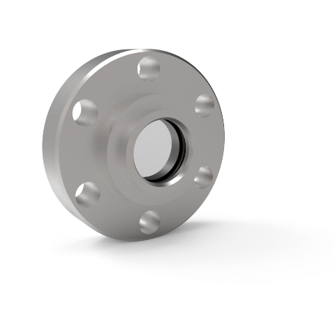 0.40 Inch View Diameter MgF2 UV Grade Window in a 304 Stn. Stl. 1.33 CF Flange
