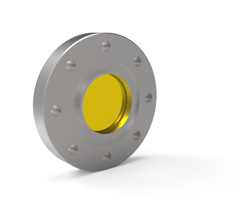 1.88 Inch View Diameter ZnSe IR Grade Window in a 316 Stn. Stl. 4.50 CF Flange